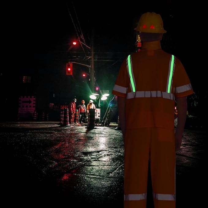 A-SAFETY 6xl 7xl 8xl High vis Reflective Mesh Glow Vest orange Class 3