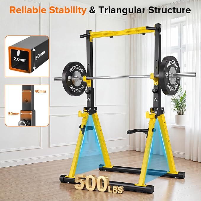 700LBS Foldable Power Tower Pull Up Bar - Multi-function Power Tower Dip Station with Adjustable Height for Home Gym, Portable Free Standing Strength Training Equipment for Indoor & Outdoor