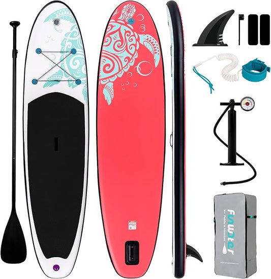 FunWater Inflatable Stand Up Paddle Board with Premium SUP Paddleboard Accessories, Anti-Slip EVA Deck, 11'6''/11'/10'6'' Paddle Boards for Adults & Youth of All Skill Levels