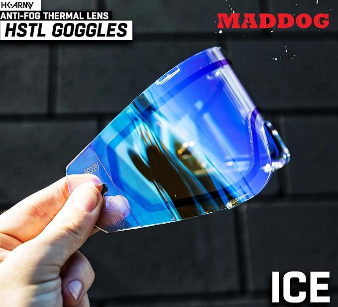 Maddog HK Army HSTL Paintball Airsoft Mask Goggle System | Replaceable Thermal Dual-Pane Anti Fog Lens | Adjustable Full-Face Safety Certified Protection