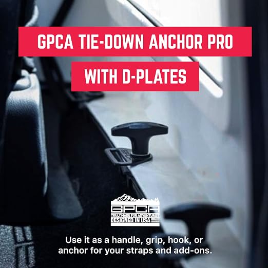 GPCA - Quick-Release Tie Down Anchor and D-Plate Set, for Fast Jeep Top Removal Lift, Truck Tie Downs, Jeep Wrangler Accessories for 4xe, JL, JK & Hard Top Models, with Screw Nuts, Patented, 6 Packs