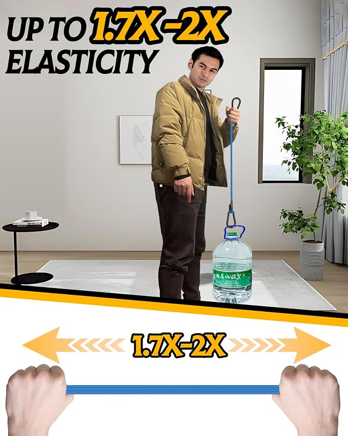 8 Pcs 12 Inch Heavy Duty Carabiner Bungee Cord Outdoor with 190 Lbs Max Break Strength, Bungee Straps with Upgraded Carabiner Hooks for Luggage Rack, Cargo, Hand Carts, Bike, Camping, etc (Blue)
