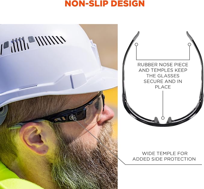 Ergodyne Skullerz DAGR Anti Scratch Safety Glasses, Anti-Fog, ANSI z87.1