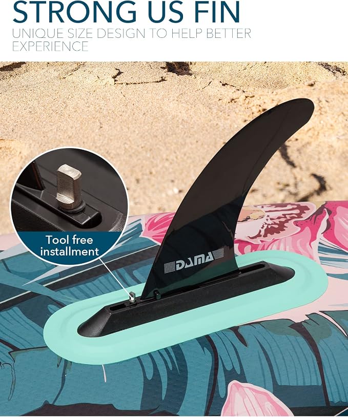 DAMA Inflatable Stand Up Paddle Boards for Adults w/Sup Board Accessories Hand Pump 4pcs Kayak Floating Paddle | Wide Stance, Bottom Fin Paddling Surf Control