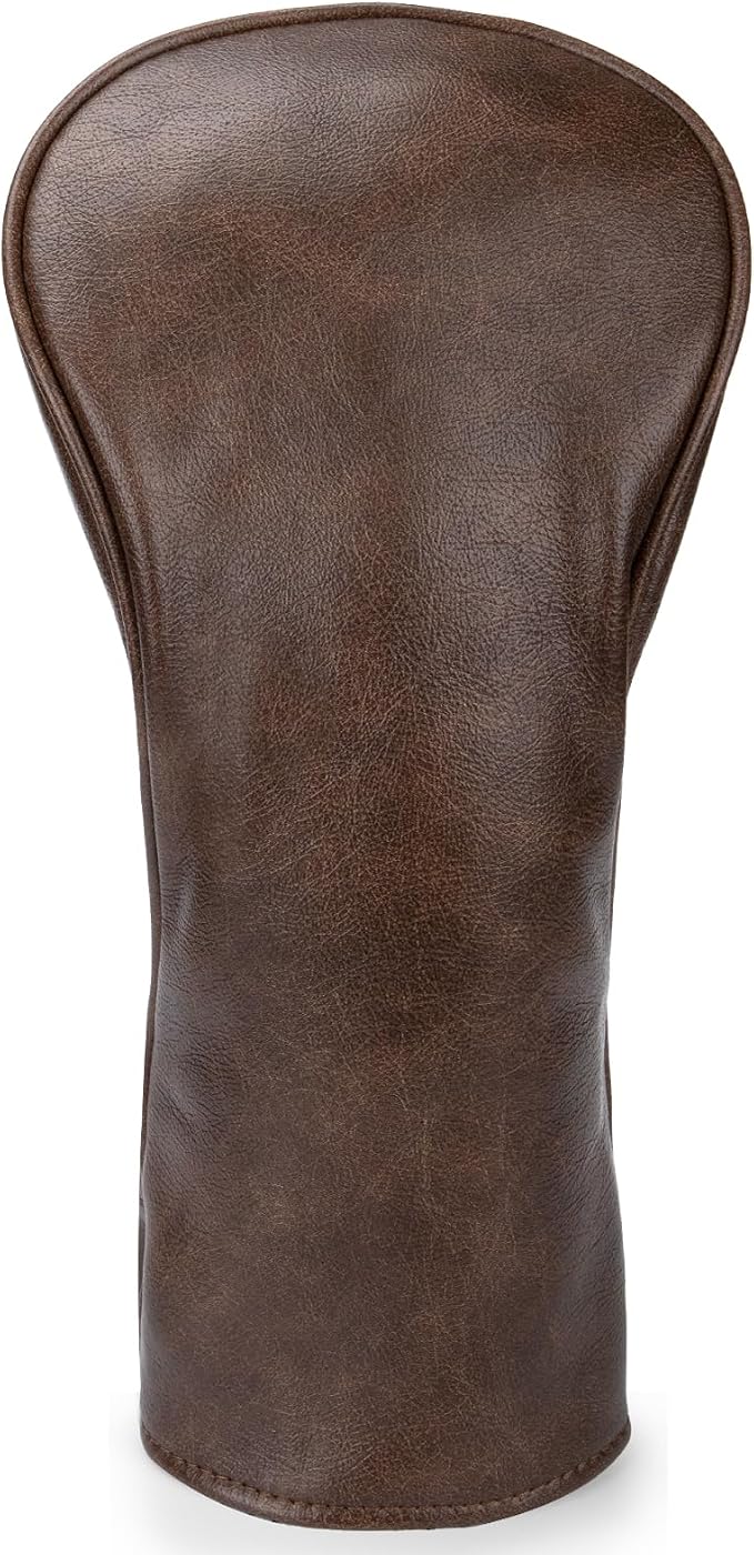 Golf Club Cover Vintage PU Leather Driver Headcover Fariway Wood Headcovers Hybrid Covers with Interchangeable Tags Golf Head Cover for Extra Club Protection