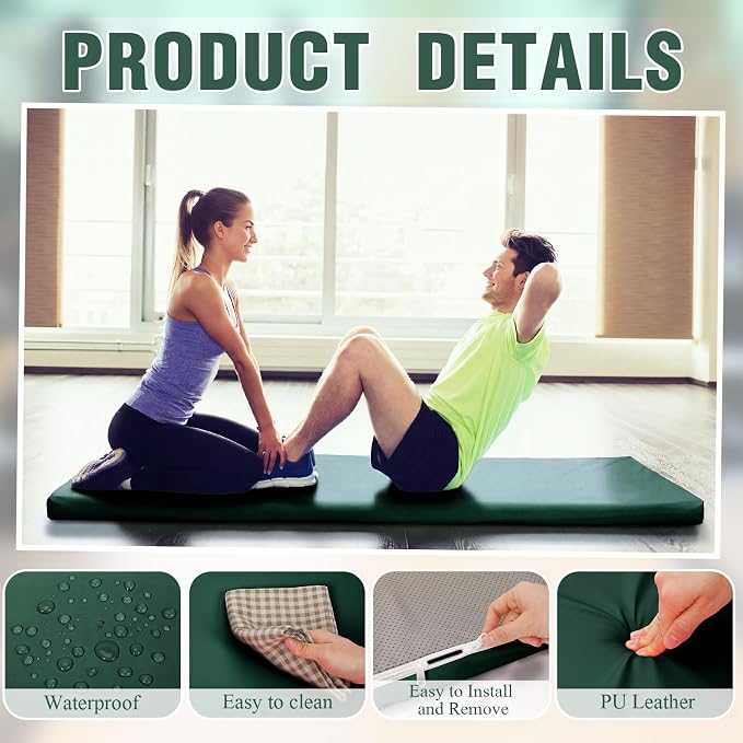 Lyrow 3 Inch 72"x 24" Thick Foldable Yoga Mat with Carry Strap, Non-slip Portable Foam Gym Mat for Yoga, Pilates and Stretching