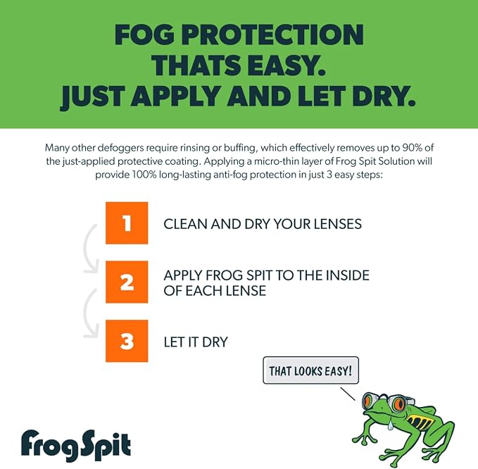 FROG SPIT Anti-Fog Concentrate | 2 oz. Bottle of Anti-Fog Solution | Anti Fog for Glasses, Goggles, Face Masks, Helmet Face Shields