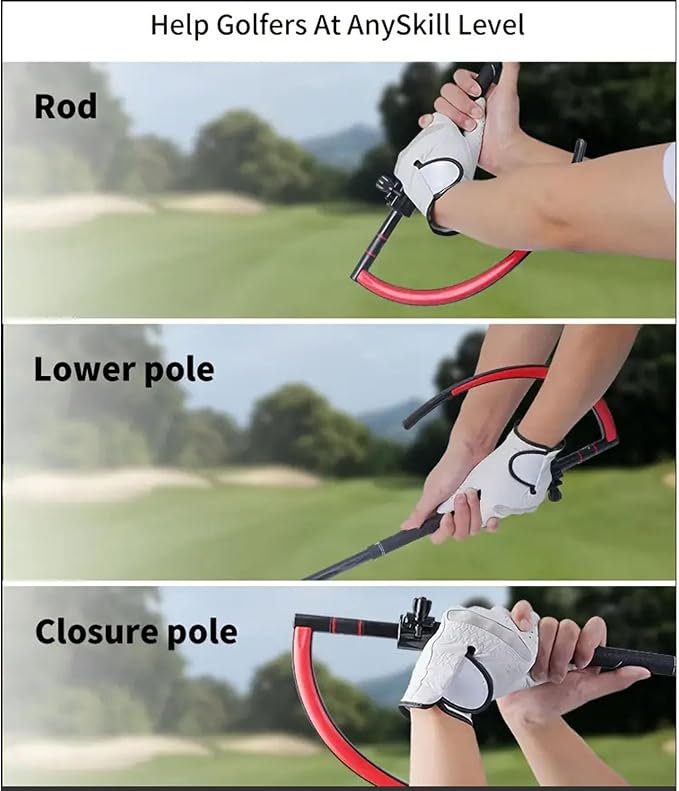 Keenso The Hanger Golf Training Aid, Golf Swing Aids Golf Training Equipment Swing Caddy Golf Swing Trainer Swing Trainer Rubber Improve Swing Posture Curved Portable Swing Training (Black)