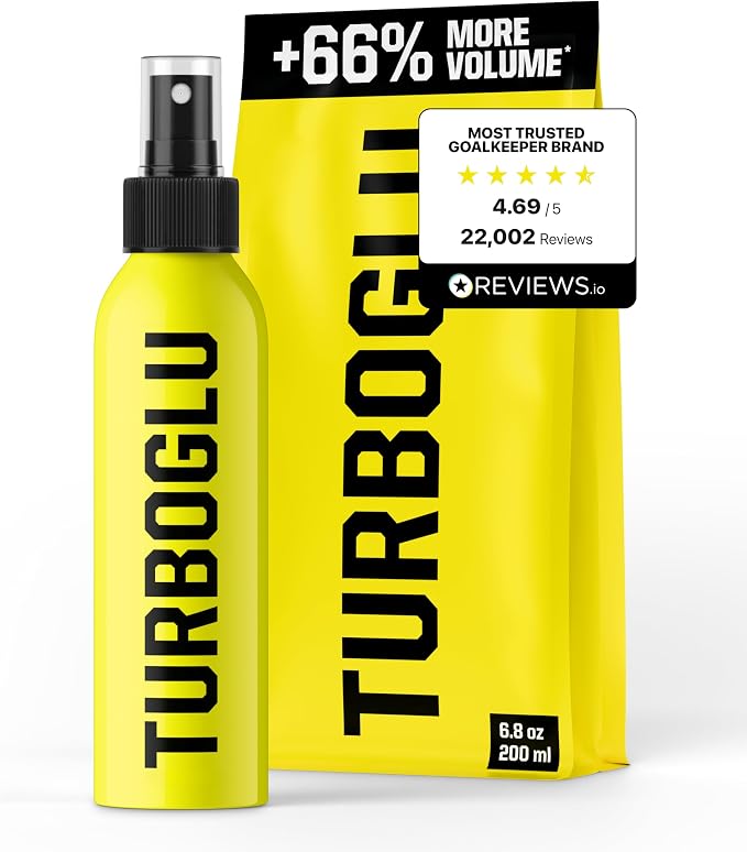 T1TAN Goalie Glove Spray for Soccer – TURBOCLEAN & AQUAGLU, 200 ml (6.76 fl oz), Goalkeeper Glove Sprays, Extra Grip for All Weather Conditions