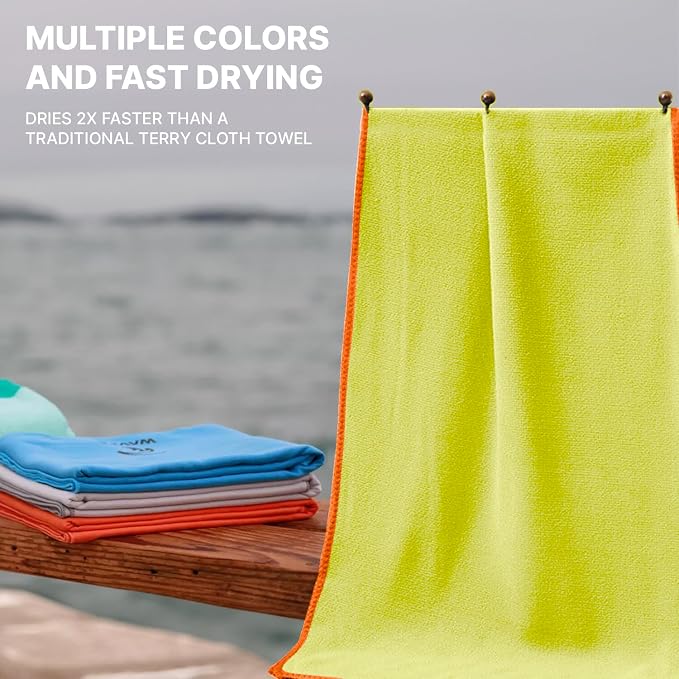 Wet Work 3 Extra Large Bath Towels (60”x36”), Highly Absorbent Microfiber, Quick Dry, Lightweight & Ultrasoft, Perfect for Bath, Beach, Travel, Yoga, Lint Free Microfiber Towels for Body