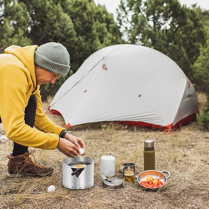 HUIOP Wind Shield, Ultralight Ultra-Thin Titanium Outdoor Camping Stove Wind Shield Screen Windproof Plate