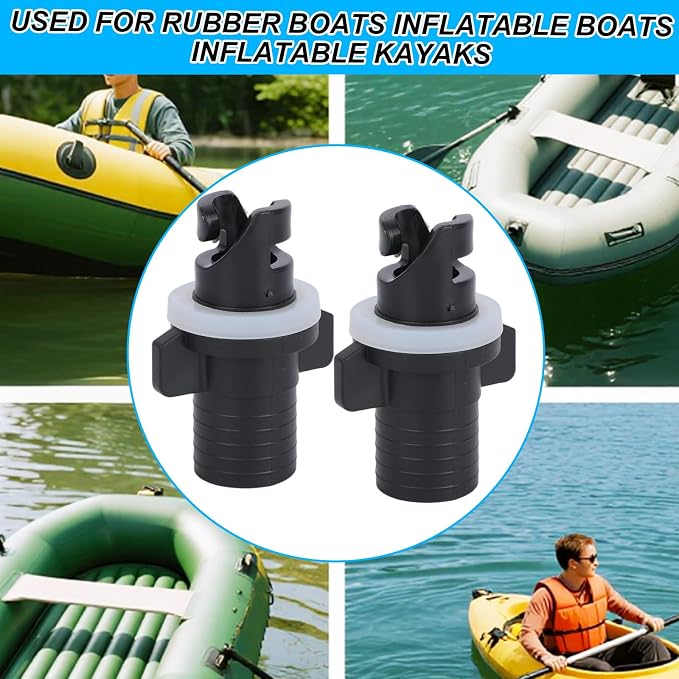 2pcs Inflatable Kayak Pump Adapter for Halkey-Roberts Valves, Paddle Board Pump Adapter Valve Nozzle Inflatable Boat Kayak Attachment