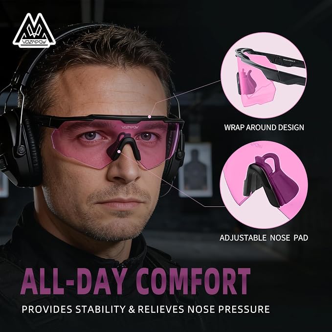 Shooting Glasses Anti Fog with High Definition Lenses, ANSI Z87+ Certified Tactical Safety Glasses for Men Women