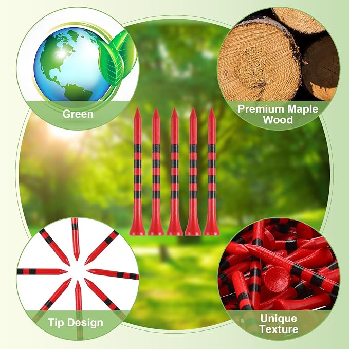 Vinsot 1000 Pcs Golf Tees Bulk 3-1/4'' Wooden Tees for Driving Range, Golf Club Accessories for Men Dad