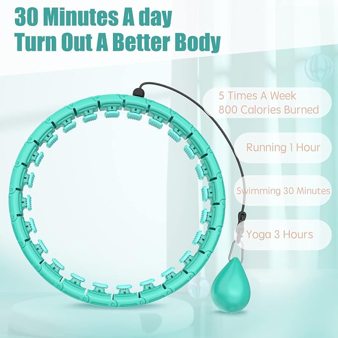 OurStarry 34 Knots Weighted Workout Hoop Plus Size, Smart Waist Exercise Ring for Adults Weight Loss