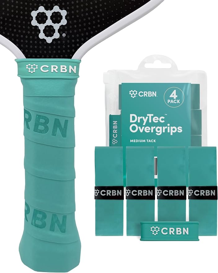 CRBN Pickleball - Drytec™ Overgrips - Pickleball Paddle Grip Tape - Absorbs Shock & Moisture - 4 Pack
