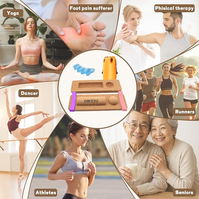 Premium Cork Balance Board for Foot Recovery & Mobility, Professional Foot Strengthening & Balance Training Kit for Plantar Fasciitis Relief, Physical Therapy & Stability