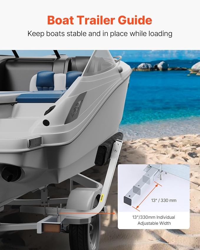 VEVOR Boat Trailer Guide, 16.7"- 60″ Adjustable Design Trailer Guide Poles, 2PCS Trailer Guide-Ons for Ski Boat, Fishing Boat or Sailboat Trailer