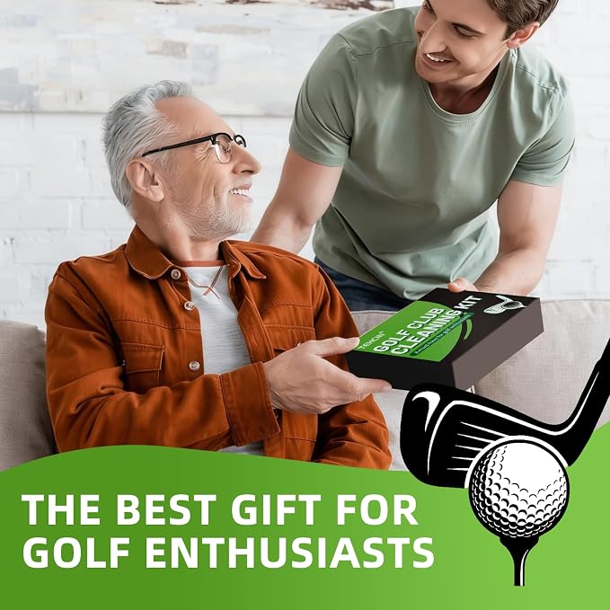 Pro Golf Club Cleaning Kit – Cleaner, Polish, Grip Cleaner, Brush, Towel & Bag | Restores Irons & Drivers, Removes Rust & Scratches, Renews Grip | Golf Gifts for Men