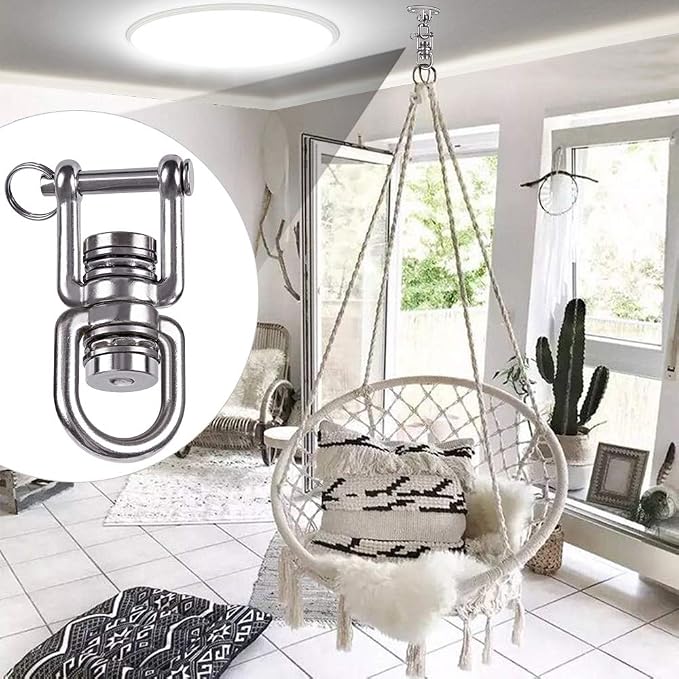 BeneLabel Swing Swivel with 2 Bearing, 360° Rotation, 770LB Capacity, Safest Rotational Device Hanging Accessory for Web Tree Swing, Aerial Dance, Children's Swing, Yoga Swing Sets