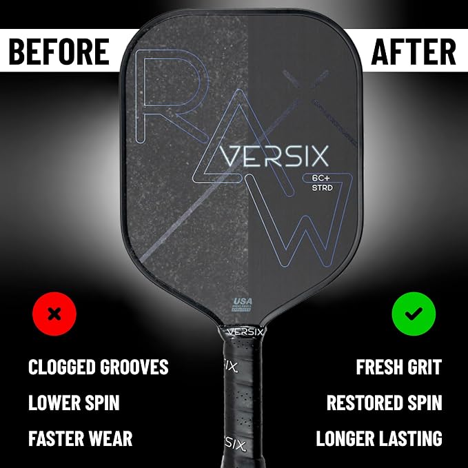 Versix Pickleball Paddle Eraser, Raw Carbon Paddles Eliminates Ball Residue