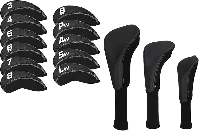 Craftsman Golf 11pcs/Set Neoprene Iron Headcover Set+3pcs/Set Driver Fairway Hybrids Headcover