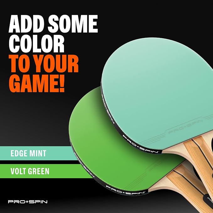 PRO-SPIN Ping Pong Paddles - High-Performance Set with Premium Table Tennis Rackets, 3-Star Ping Pong Balls, Compact Storage Case | Professional Quality Ping Pong Paddle Set | Indoor & Outdoor Games