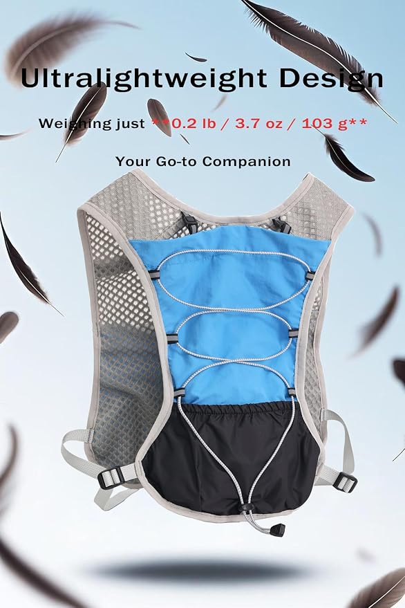 Hydration Running Vest for Women Men, Water Vest Backpack 2L, Lightweight Hydration Pack Water Backpack for Hiking, Trail Marathon Race