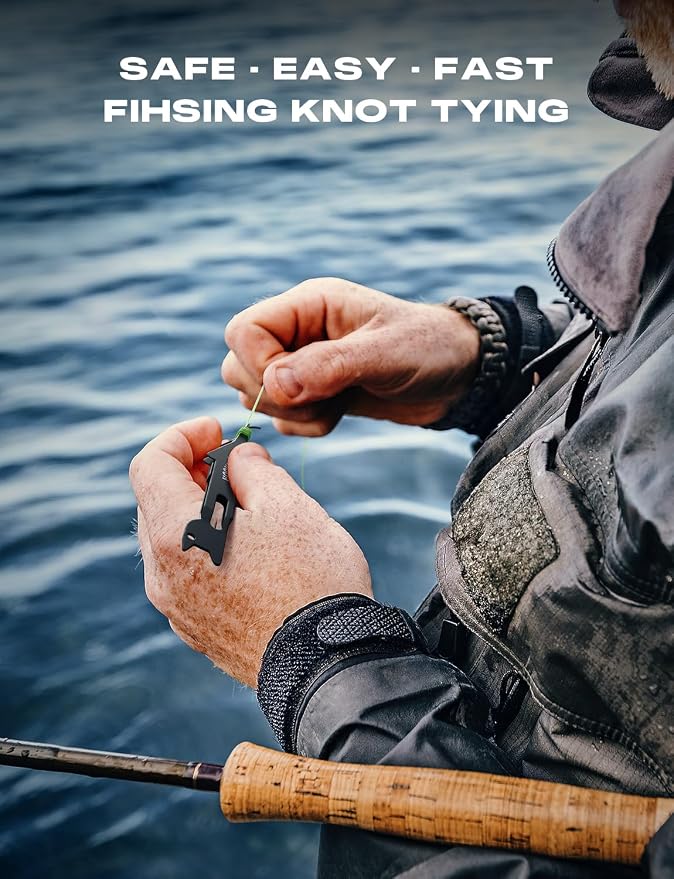 HOOK-EZE Titanium Fishing Pliers, Fishing Nail Knot Tying Tool Combo|Includes Waterproof Pocket Guide, Nail Knot Tying Tool with Hook Cleaner