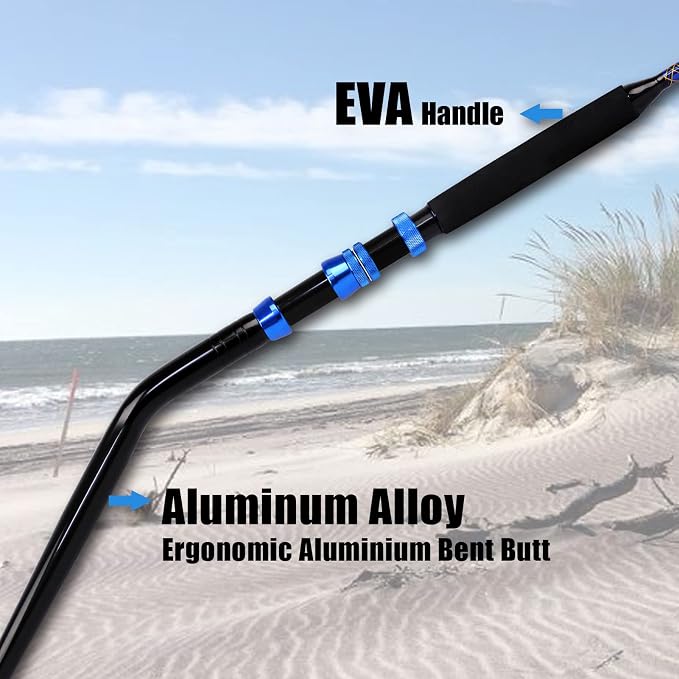Fiblink 1-Piece Saltwater Offshore Trolling Rod Conventional Boat Rod Carbon Fishing Pole(6 Feet, 30-50 lb/50-80 lb/80-120 lb)