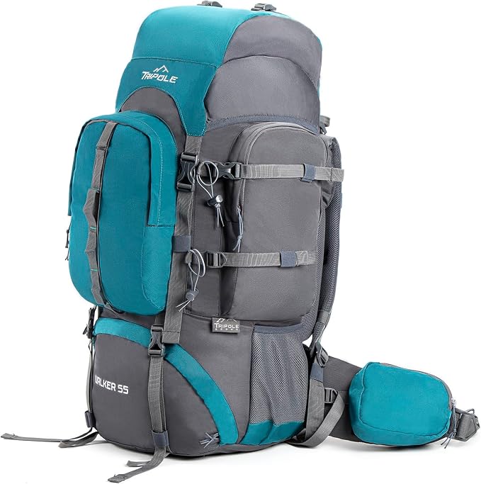 Tripole Walker 65 Litres Rucksack | Internal Frame With Metal Rod | Rain Cover | Bottom Opening | Laptop Section