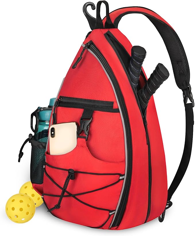 Goloni Pickleball Sling Bag for Men Women, Lightweight Pickleball Backpack with Fence Hook