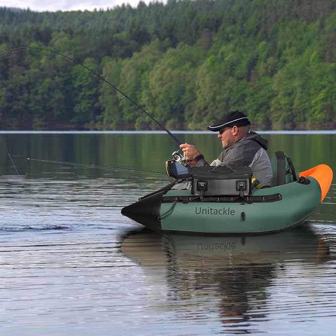 Inflatable Float Tube, with Paddles, Fish Ruler, Air Pump, Adjustable Shoulder Straps, Weight Capacity of 286 pounds, Suitable for Adults Fishing in Rivers and Lakes