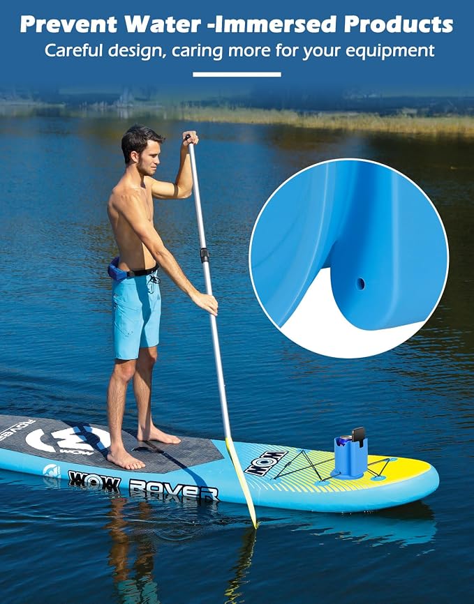 WYLOSUA® Paddle Board Cup Holder Kayak Cup Holder 2-in-1 Design for Drinks & Phone, for SUP/Kayak/Canoe, Water Sports Accessories (Fishing/Boating/Recreation)