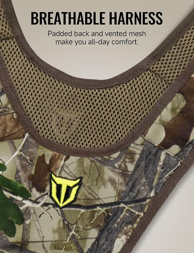 TIDEWE Binocular Harness Chest Pack with MOLLE System, 2 Detachable Pouches, Silent Magnetic Closure, Lightweight & Waterproof Bino Harness for Hunting, Hiking & Birdwatching, Next Camo G2