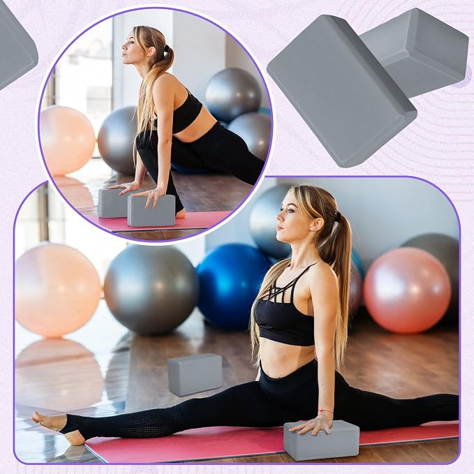 Wettarn 6 Pack Yoga Blocks 9 x 6 x 4 Inch EVA Foam Lightweight Non Slip Yoga Props for Pilates Stretching Meditation