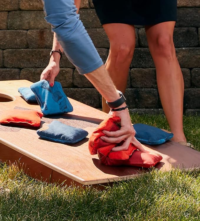 Elakai Cornhole Bags All Weather Dual Sided Slick and Stick Regulation Size and Weight Set of 4 Regulation 6 in x 6 in