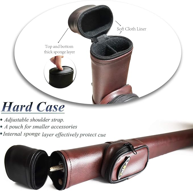 Tai ba cues Pool cue Stick, 13mm Multilayer Leather Tip, 58", Linen Wrap, Hardwood Canadian Maple Professional Billiard Pool Cue Stick 19-21 Oz (Selectable)