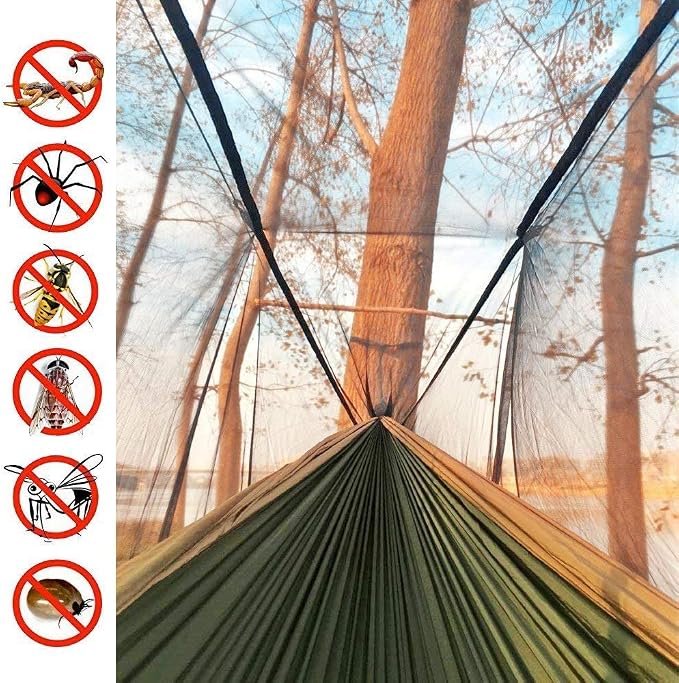 Sunyear Camping Hammock with Bug Net & Sunyear Hammock Rain Fly Tent Tarp Provides Effective Protection Against Rain