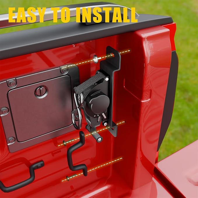 Retractable Ratchet Straps Compatible with 2024 2025 2026 Ford Ranger Retracting Straps 2PCS Auto Retract Securing Strap Tie Down System for Ranger Accessories