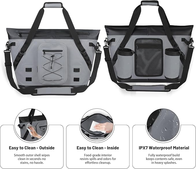 MORXPLOR Insulated Fish Cooler Kill Bag with Flat Bottom-26x18 31x14 40x16 50x18 60x20 70x25 Inches Waterproof Fishing tackle Kill Cooler Bag
