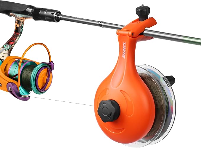 RUNCL Fishing Line Spooler – Portable Winder & Reel Spooling Tool for Casting and Spinning Reels, Prevents Line Twist, Non-Slip Handle with Built-in Scissors, Fishing Accessories for Anglers