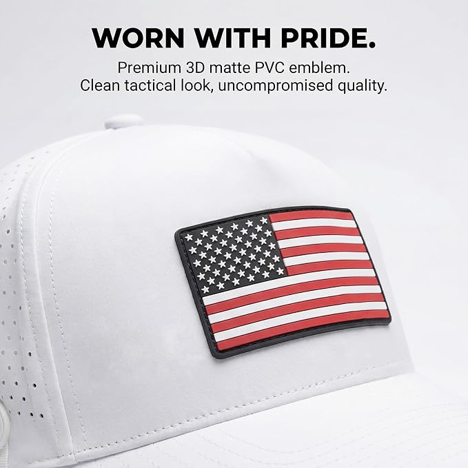 TOP-EX Performance Baseball Hat for Men Water Resistant Golf Cap Running Cooling Snapback Laser Perforated