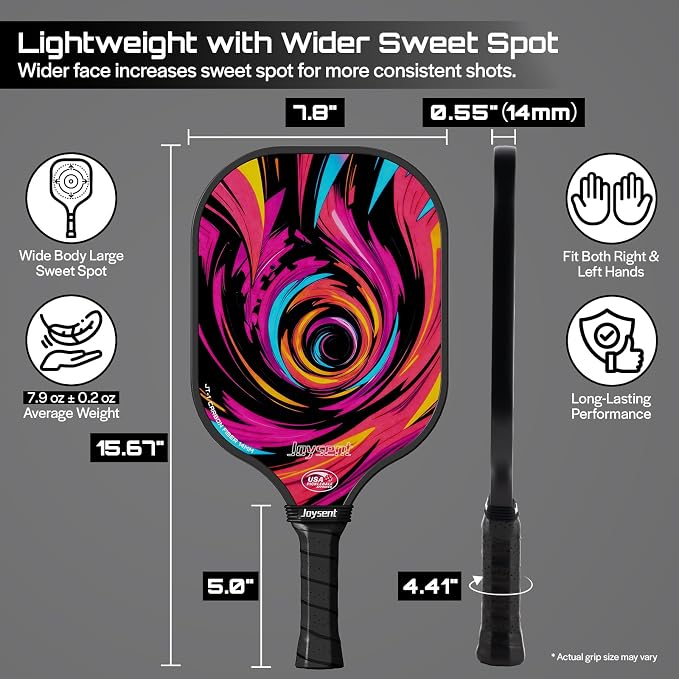Pickleball Paddles Set, USAPA Approved Carbon Fiber Pickleball Set of 2 with Beginner Pickleball Rackets, Indoor Outdoor Pickle Balls for Adults Men Women, JT-1