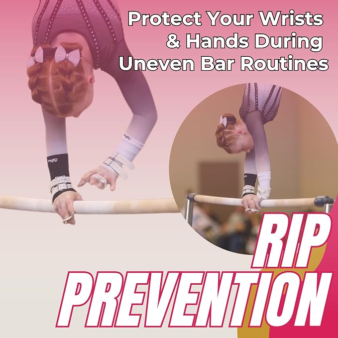 Catchies 5.25 Inch Gymnastics Wristbands for Grips for Athletes Ages 6-18+ | Extended Protection with 31% More Coverage - Dry Bands Alternative for Young Female Gymnasts
