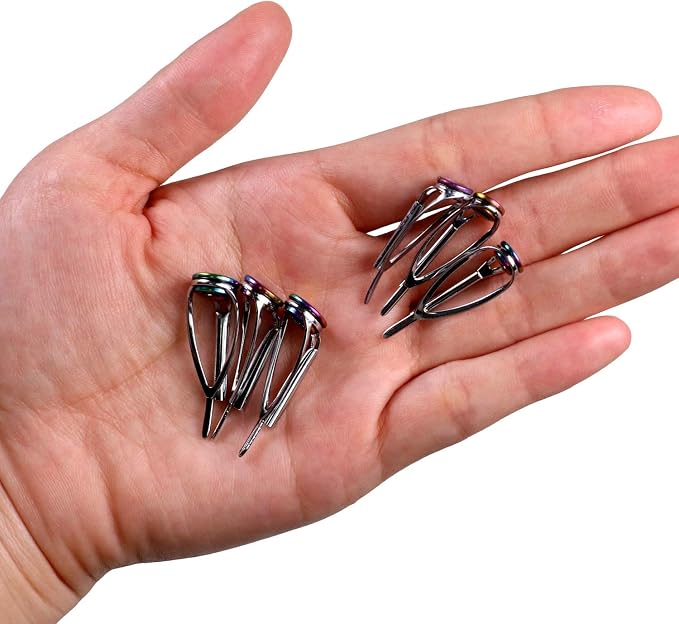 QualyQualy Fishing Rod Tip Repair Kit 40pcs/75pcs Fishing Rod Guides Stainless Steel Ceramic Ring Rod Tip Guide Replacement Baitcasting Fishing Rod Repair Kit
