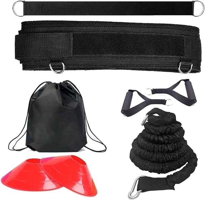 Speed Training Equipment, Resistance Band 80lb Multi-Sport Exercise Set with Handles Help to Improve Focus Explosive Agility Power Suit for Vertical Jumping Baseball Running Football