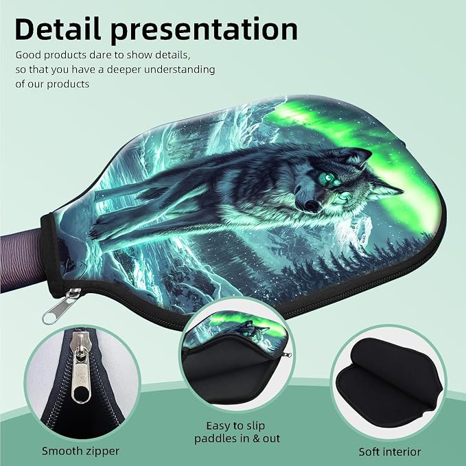 Pickleball Paddle Cover- Premium Water-Resistant Racket Sleeves with Reinforced Zippers, Universal Fit for USAPA Standard Paddles, Extra Padding Protection 6