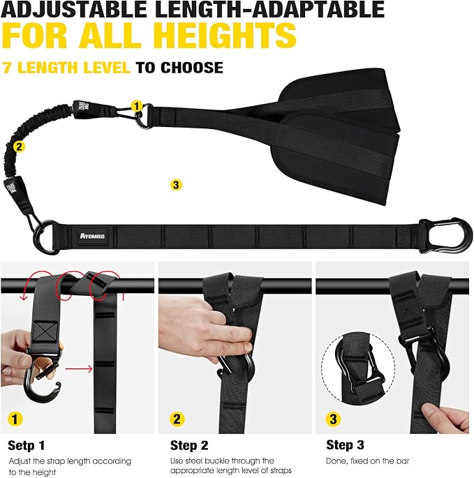 Ayombo Pull Up Assistance Bands, Resistance Bands for Pull Up Bar Workout, Adjustable Heavy Duty Pull Up Assist Equipment with 4 Assistance Bands, Home Gym Fitness Exercise Strength Training