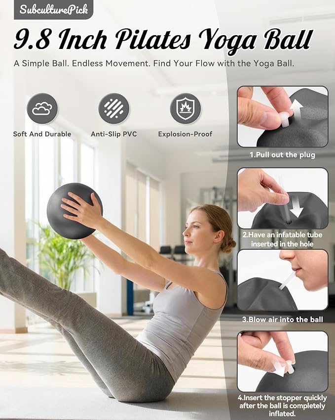 SUBCULTUREPICK Pilates Ring, Silicone Magic Pilates Rings, Lightweight & Durable Flexible Fitness Circle Exercise Equipment for Toning Arms, Thighs,Legs, Core,Yoga & Physical Therapy